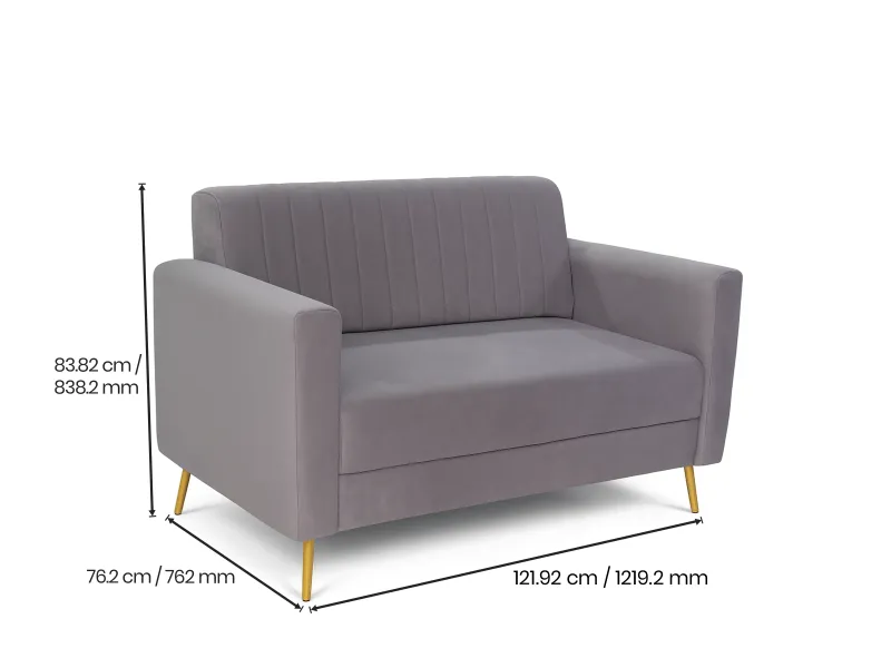 Tulip Upholstered Sofa Set Grey Color